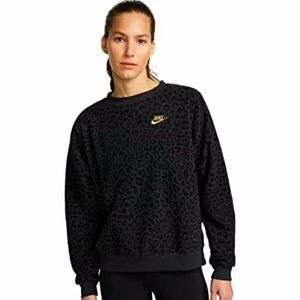 Nike Animal Print Crew Neck Fleece Sweatshirt